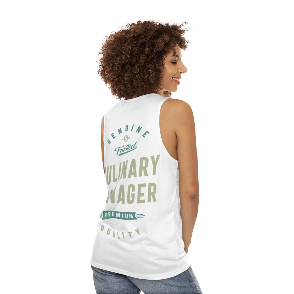 Culinary manager chef unisex tank top - women back