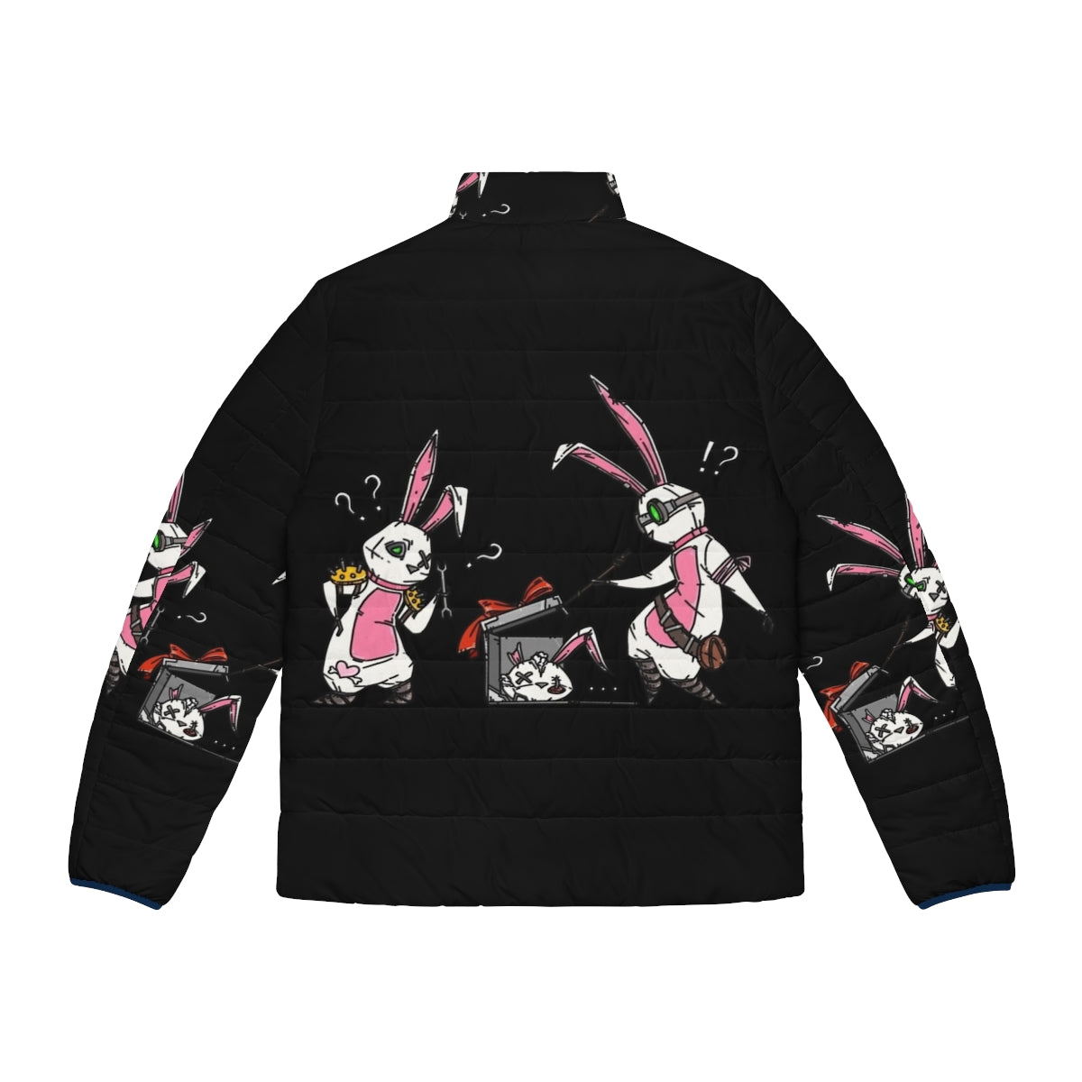 Bunny puffer jacket with anime inspired design - Back