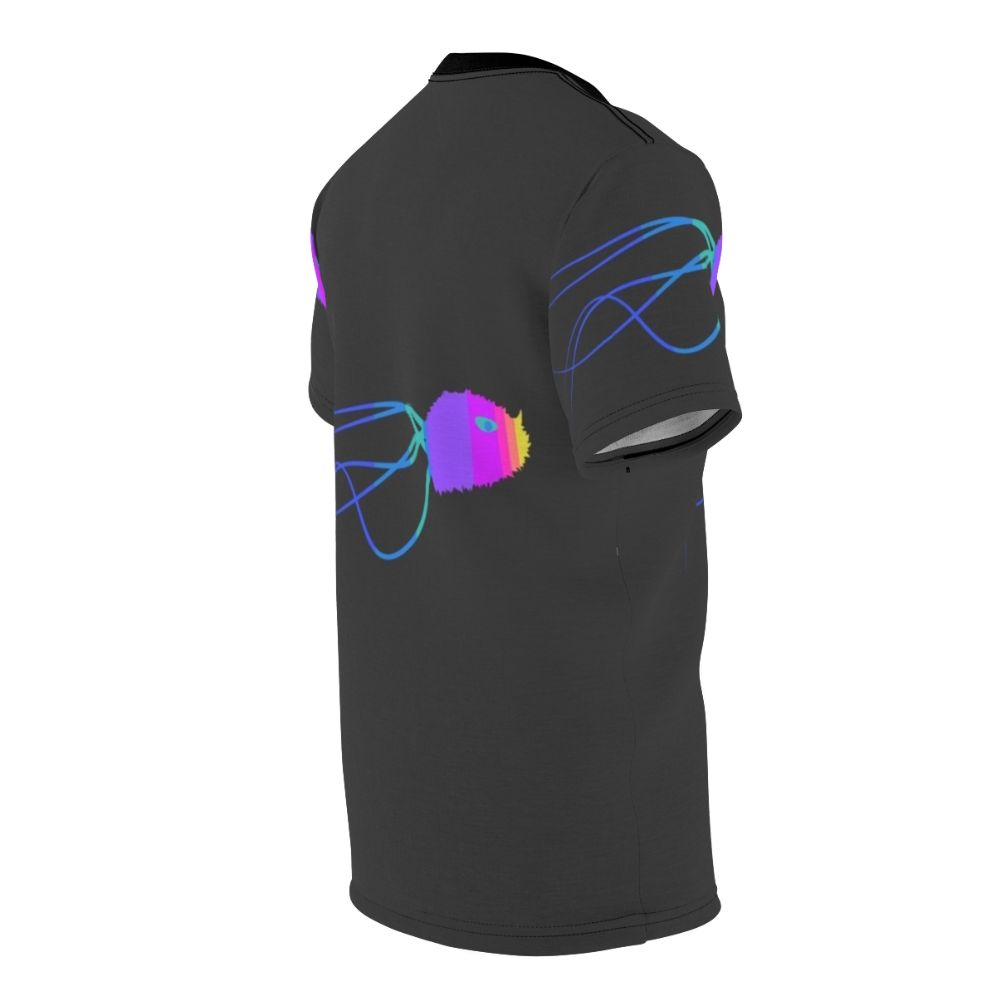 Colorful abstract jellyfish design on a high-quality t-shirt - men right