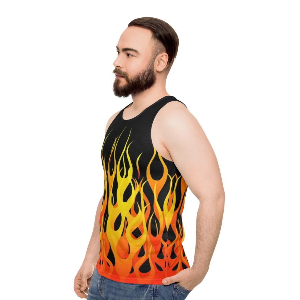 Racing Flames Unisex Tank Top - men side