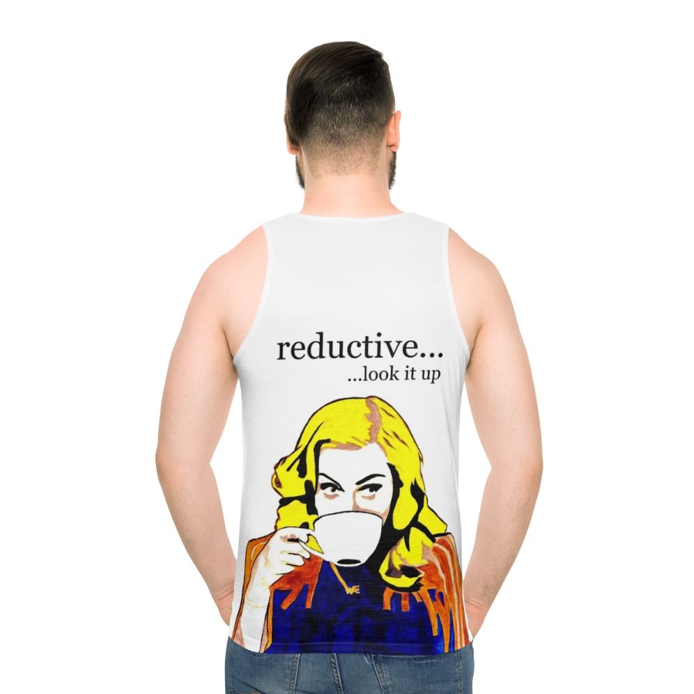 Minimalist white unisex tank top - men back