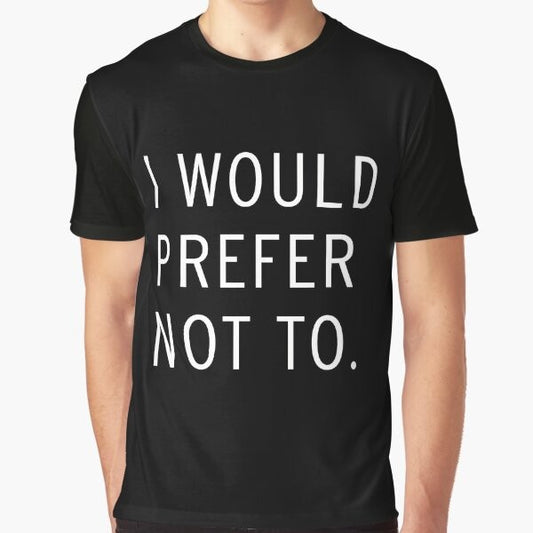 Slavoj Zizek "I Would Prefer Not To" philosophy graphic t-shirt