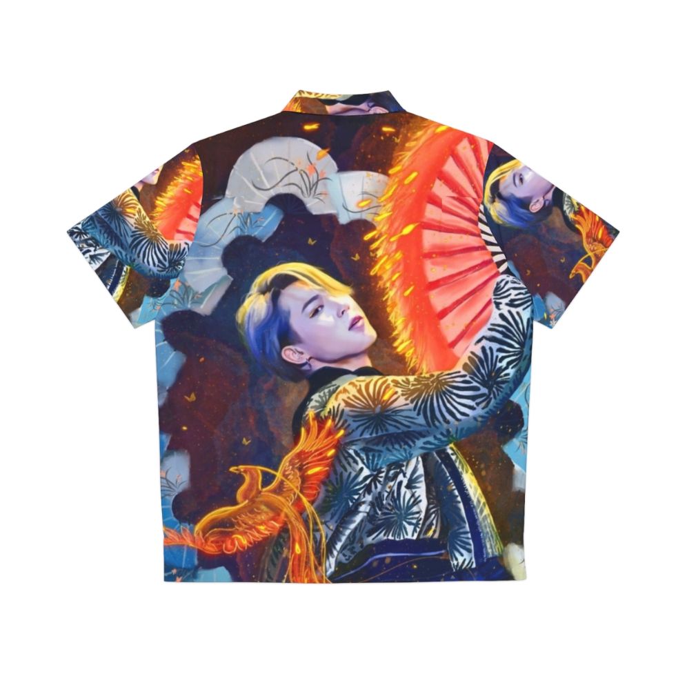 BTS Jimin Golden Phoenix Hawaiian Shirt - Back