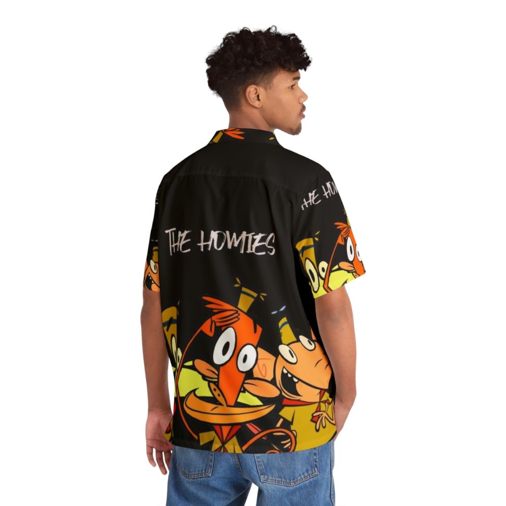 Homies Hawaiian Shirt featuring cartoon characters from the 90s TV show Camp Lazlo - People Back