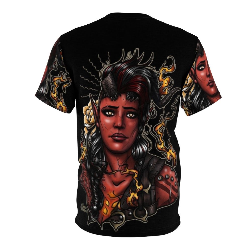 Karlach Demon Girlfriend Themed T-shirt Design - Back