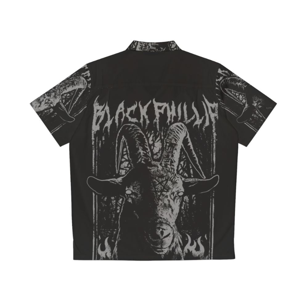 Black Metal Phillip Hawaiian Shirt with Satanic Imagery - Back