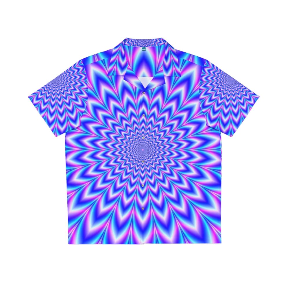 Psychedelic Hawaiian Shirt with Optical Illusion Design