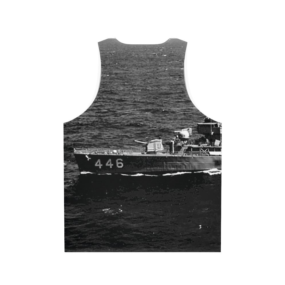 Navy USS Radford DD 446 Destroyer Unisex Tank Top - Back