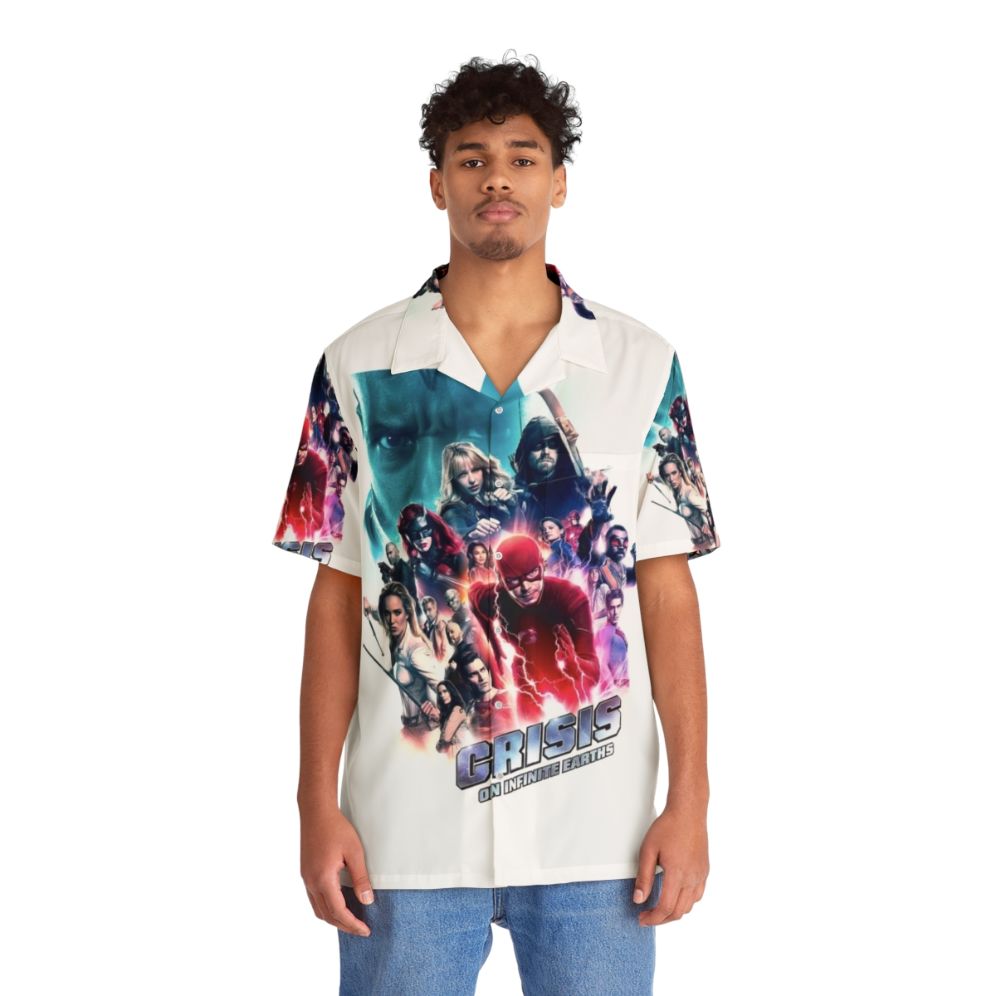 Arrowverse Crisis Hawaiian Shirt featuring Legends of Tomorrow superheroes - Lifestyle