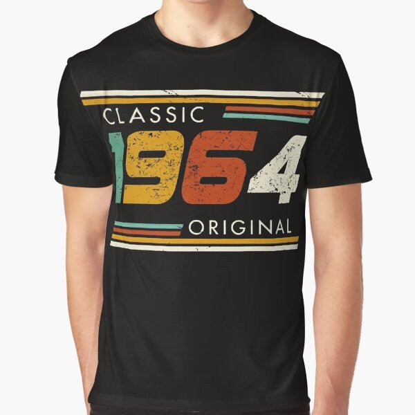 58th birthday t-shirt with classic 1964 original graphic design