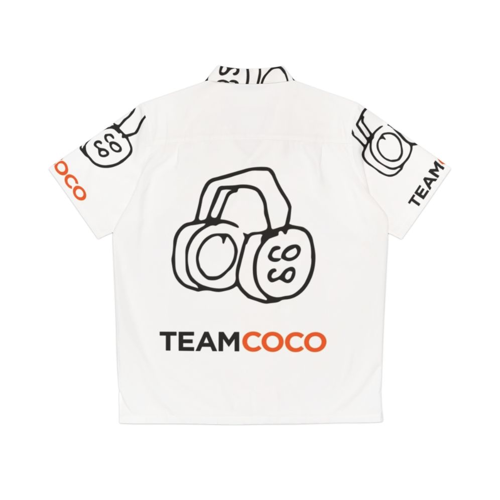 Team Coco Headphones Doodle Hawaiian Shirt featuring Conan O'Brien - Back