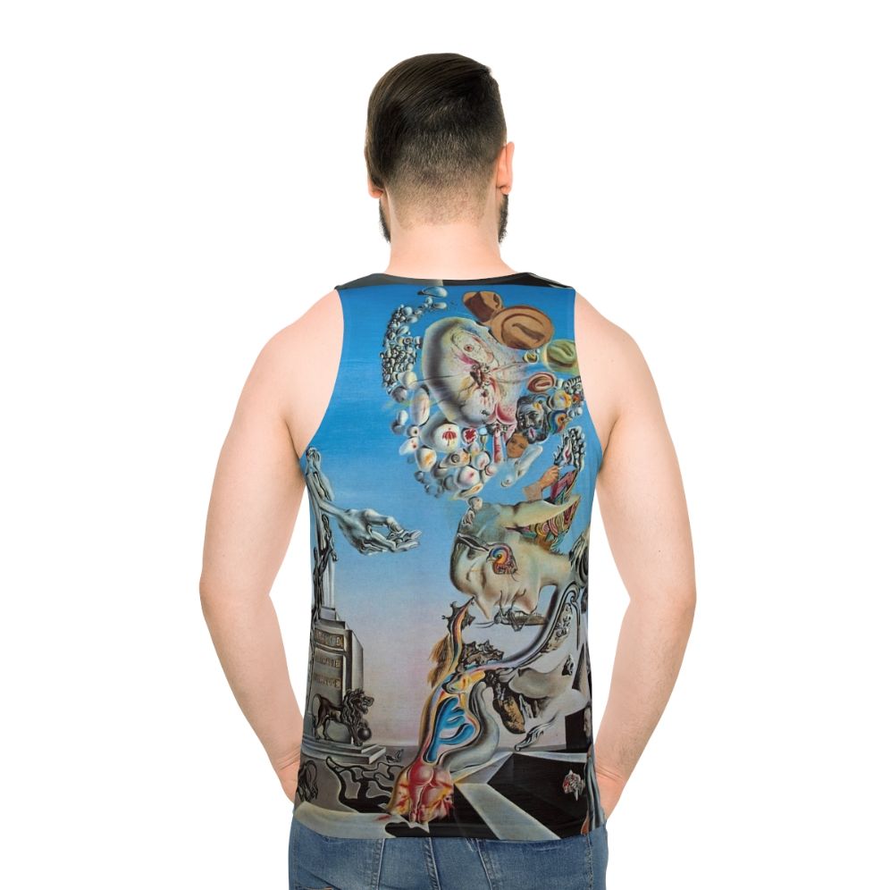 Surreal Salvador Dali-inspired unisex tank top - men back