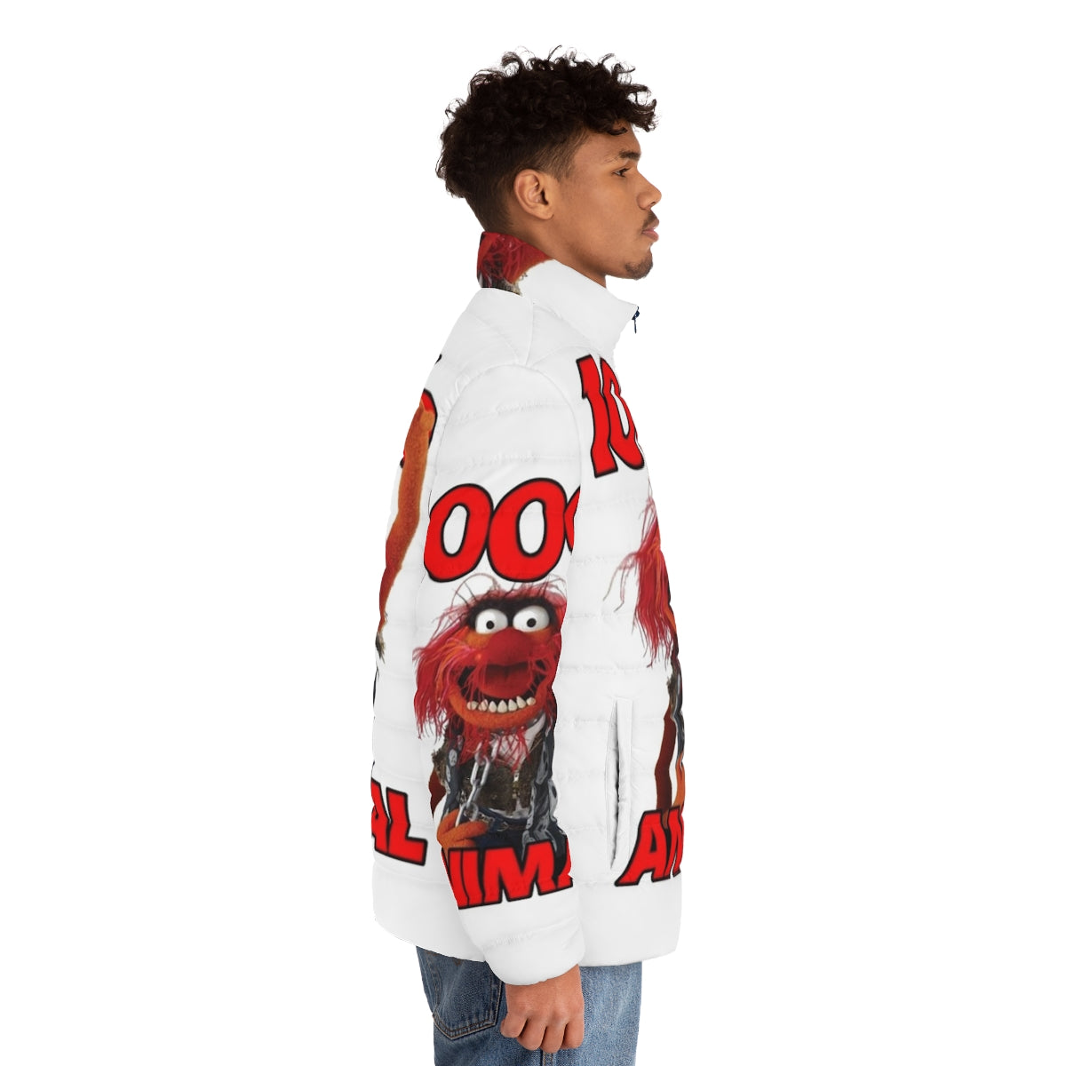 Muppets Animal Puffer Jacket with Typography - men side right