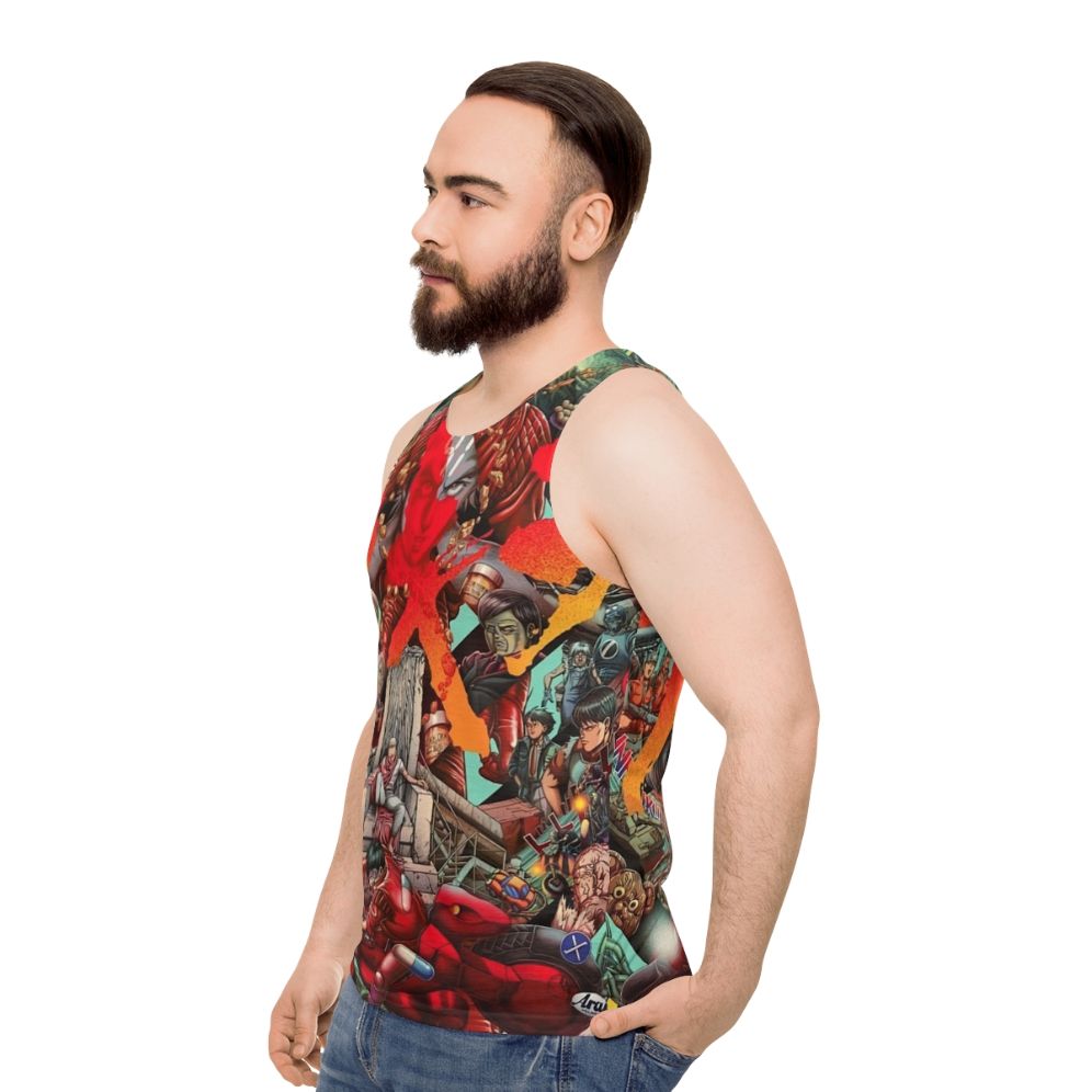 Akira cyberpunk anime unisex tank top - men side