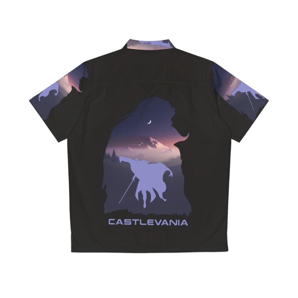 Castlevania inspired Hawaiian shirt with Alucard vampire aesthetic design - Back