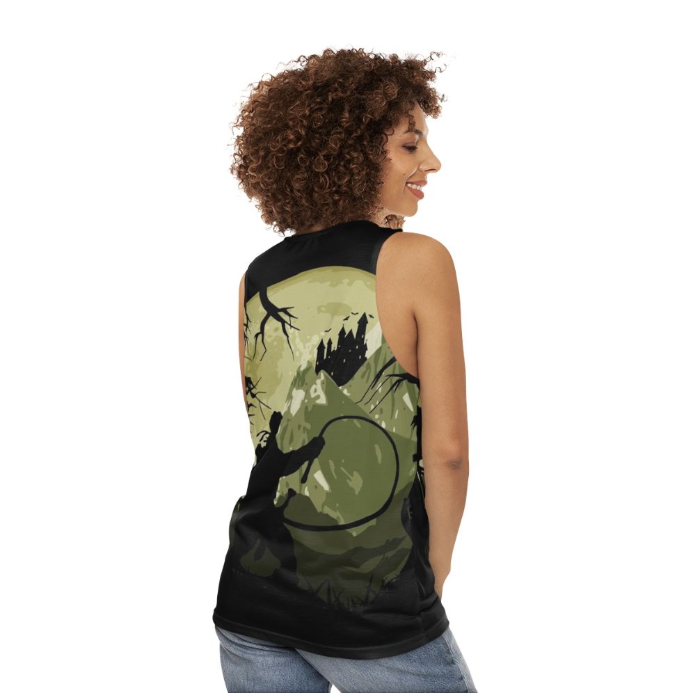 Castlevania inspired video game art unisex tank top - women back