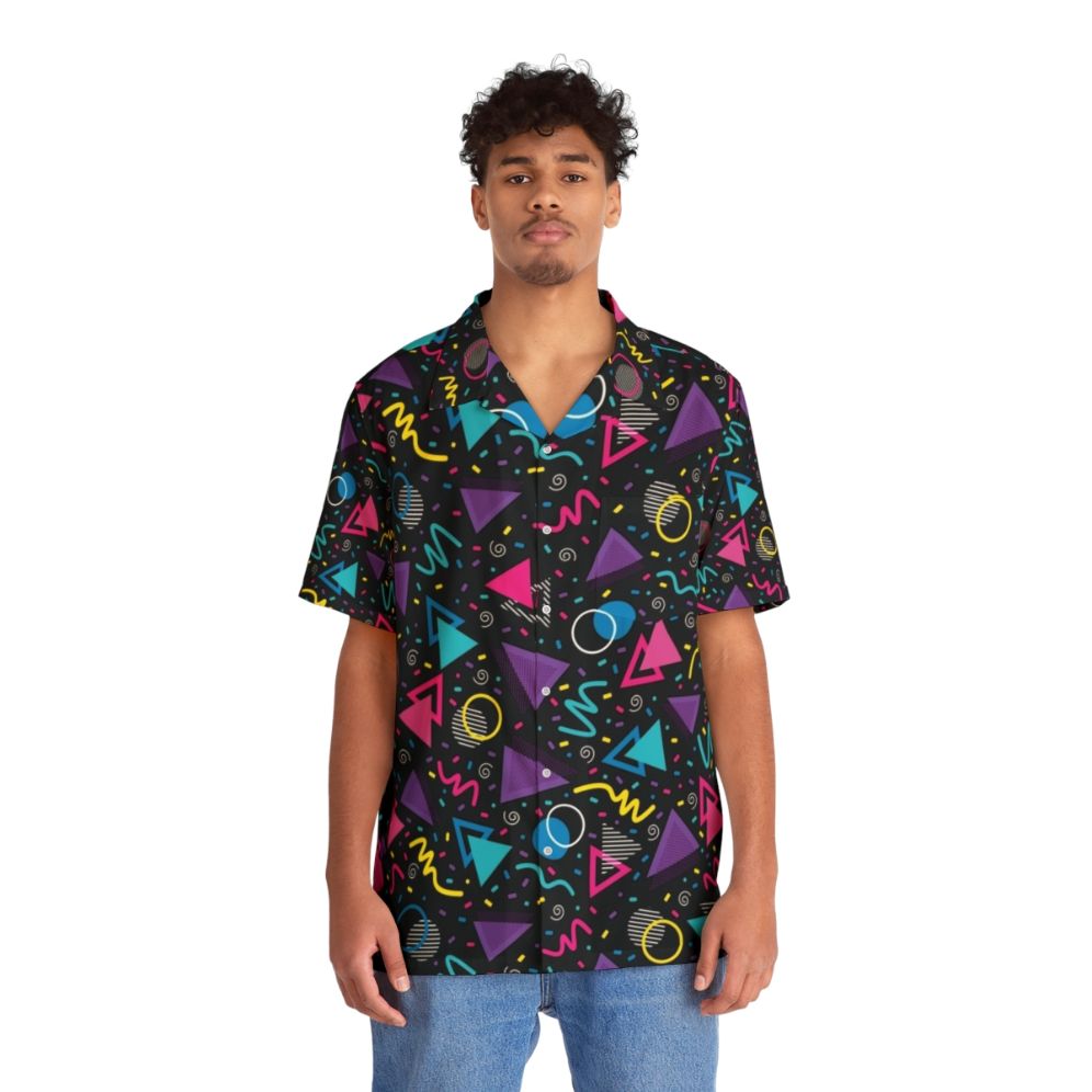 Neon retro 90s sprinkle pattern hawaiian shirt - People Front