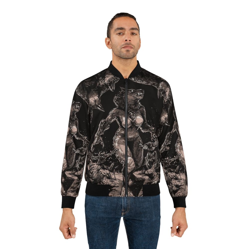 Werewolf-inspired bomber jacket with wolf and horror design - Lifestyle