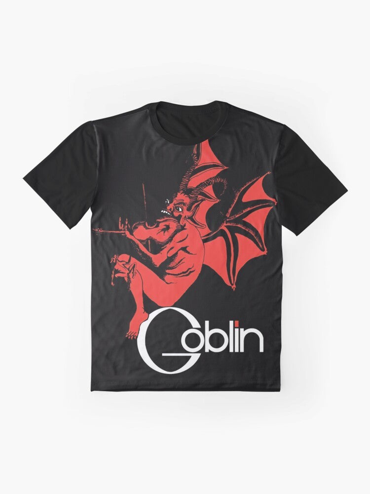 Progressive rock band goblin logo graphic t-shirt - Flat lay