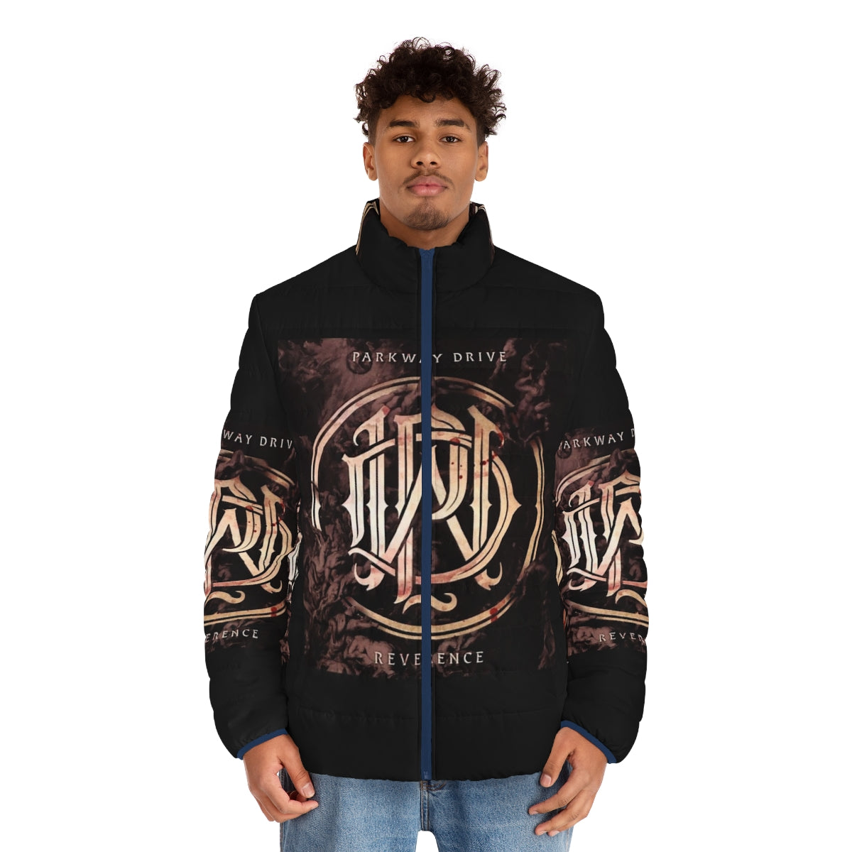 Parkway Drive Heavy Metal Band Fan Art Puffer Jacket - men front