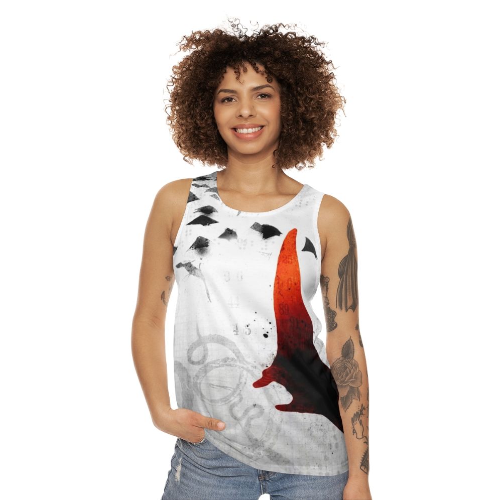 Manta ray unisex red tank top - women