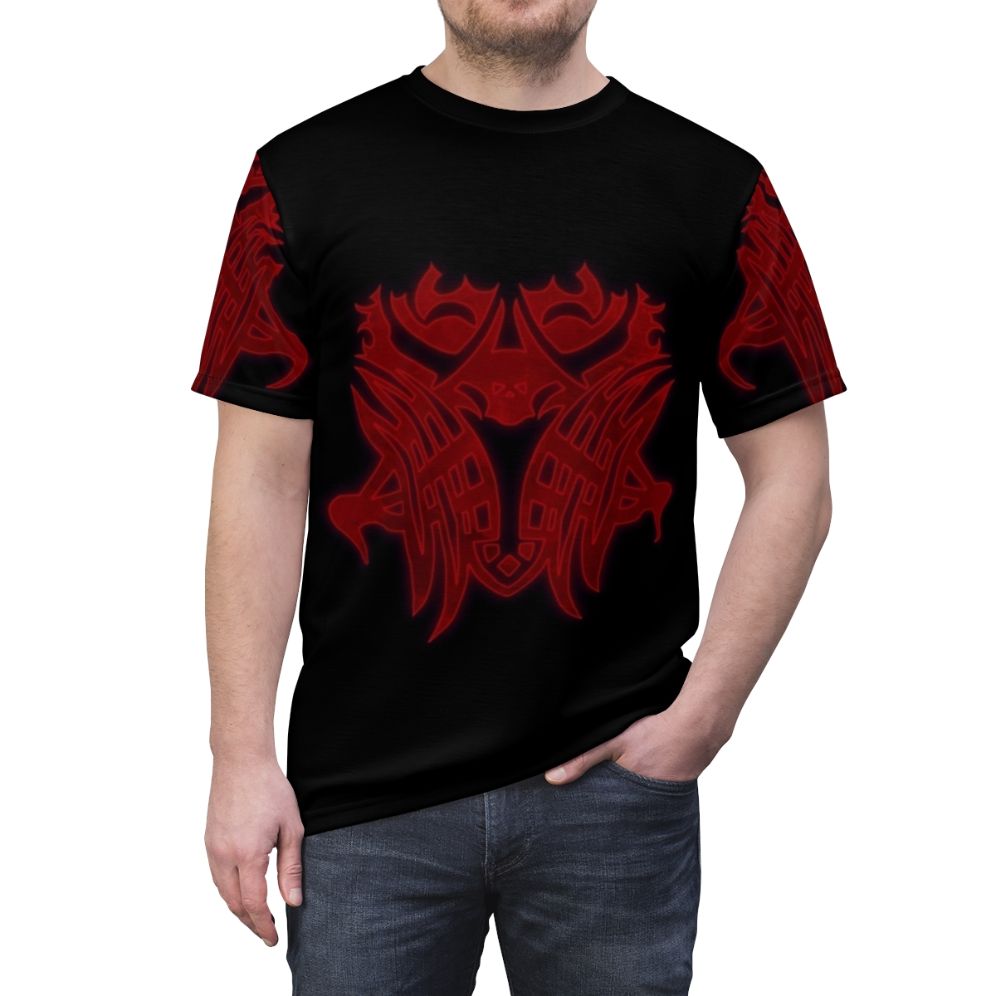 Emet Selch Glyph Fantasy T-Shirt with Final Fantasy XIV Inspired Design - men front