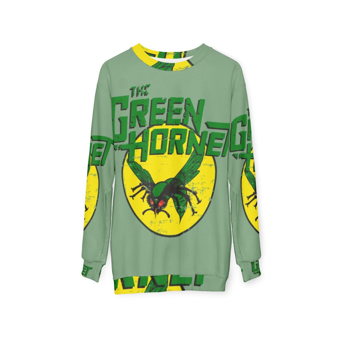 Vintage Green Hornet Sweatshirt with Bruce Lee - hanging