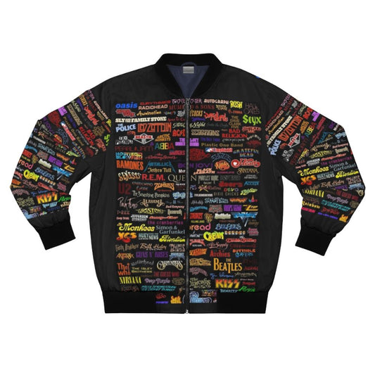 Classic Rock Band Retro Bomber Jacket with Vintage Music Band Graphic