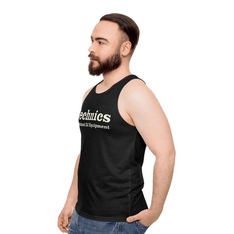 Technics old school unisex music tank top - men side