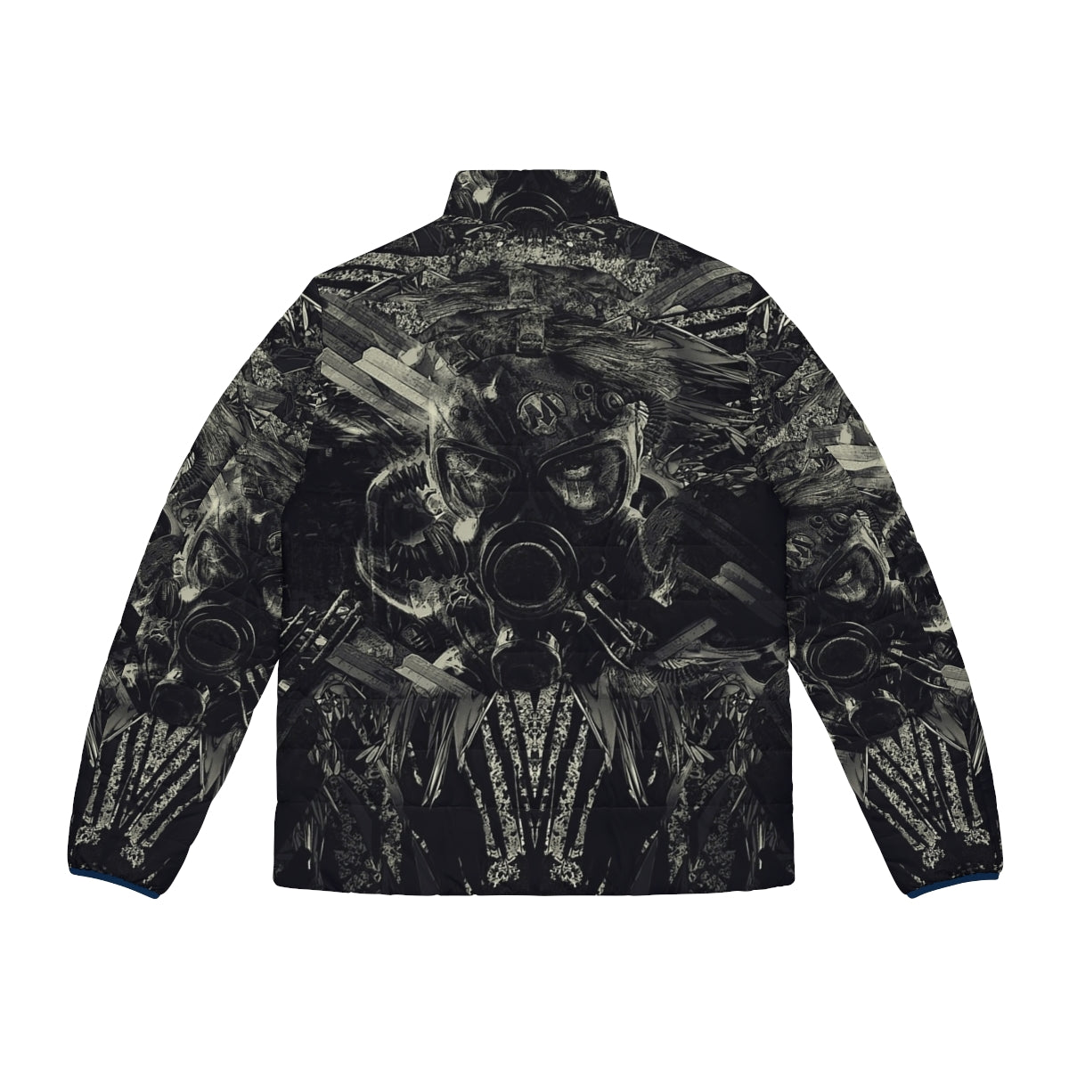 Metro Last Light Abstract Puffer Jacket with dystopian sci-fi design - Back