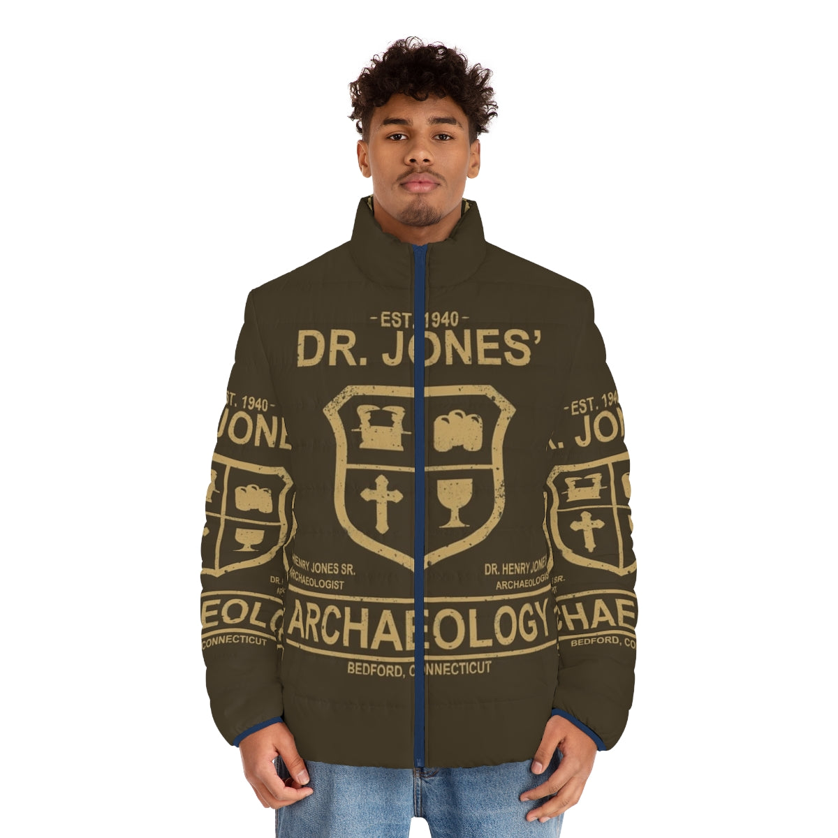 Dr Jones Archaeology Puffer Jacket - Iconic Indiana Jones-Inspired Outerwear - men front