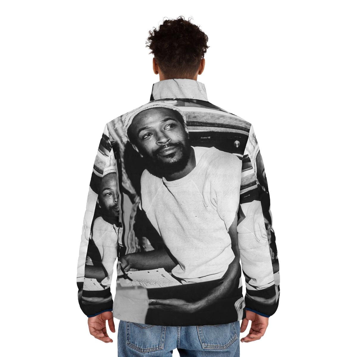 Marvin Gaye Puffer Jacket - Iconic R&B Singer Inspired Outerwear - men back