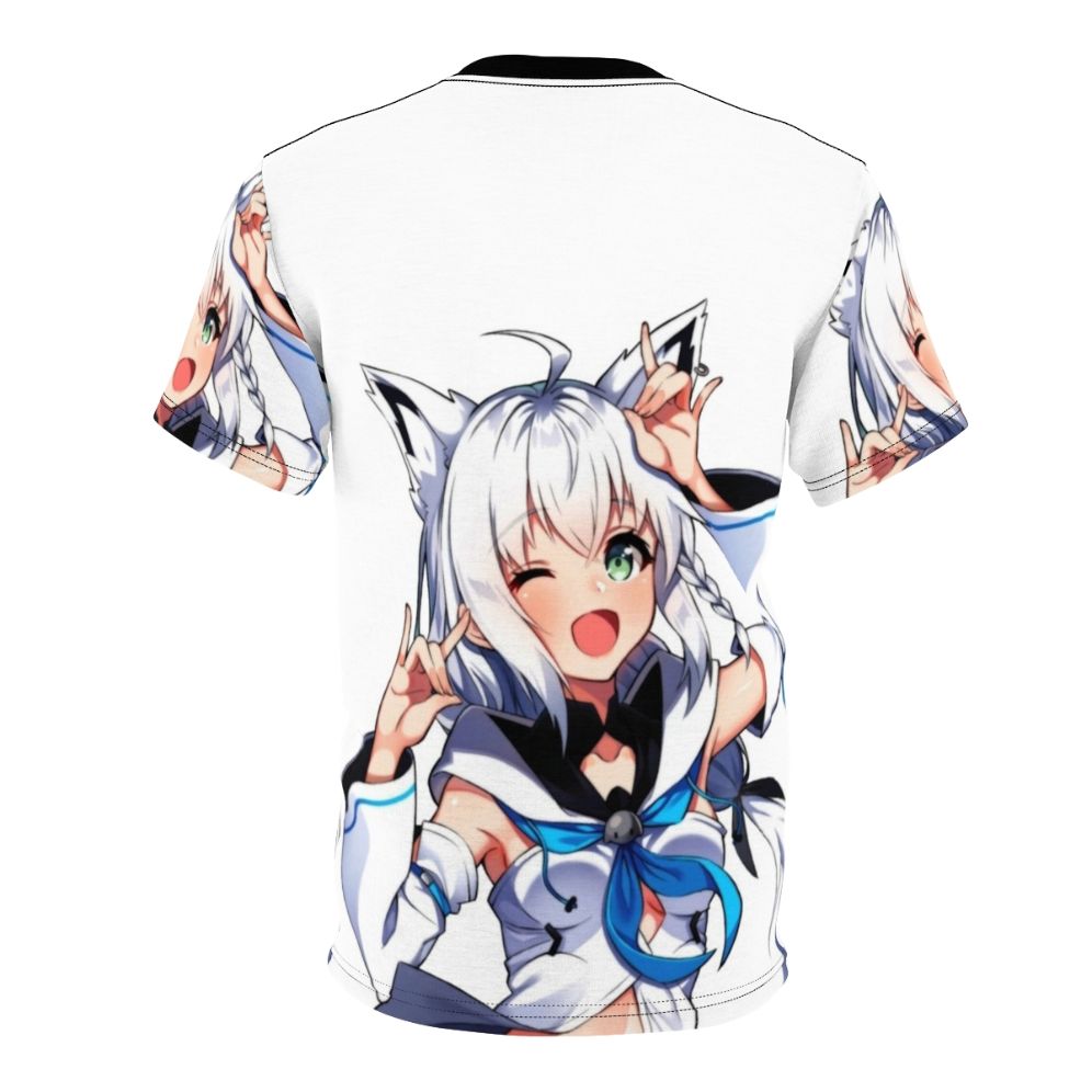 Shirakami Fubuki inspired virtual youtuber t-shirt design featuring an anime girl illustration - Back