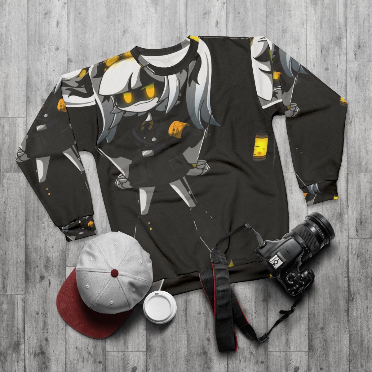 Murder Drones Sweatshirt with Robot Design - flat lay