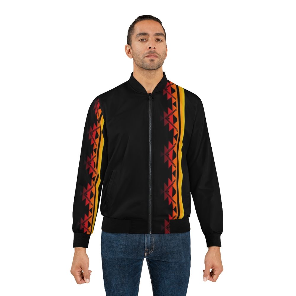 Klamath Tribes Native American Bomber Jacket with tribal and indigenous designs - Lifestyle