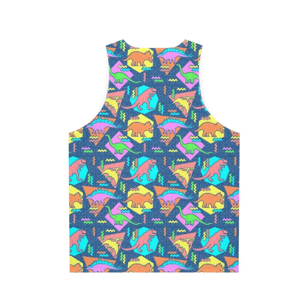 Nineties Dinosaurs Pattern Unisex Tank Top - Back