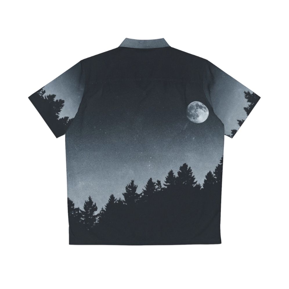 Under Moonlight Hawaiian Shirt featuring a mysterious nocturnal landscape - Back