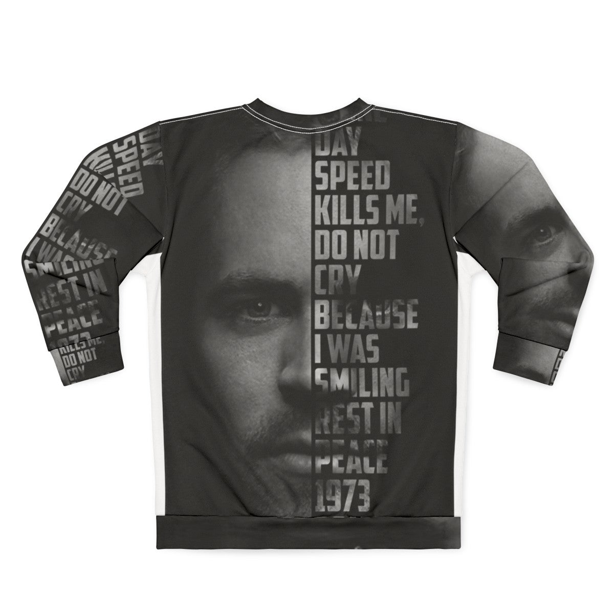 Paul Walker Text Portrait Sweatshirt - Back