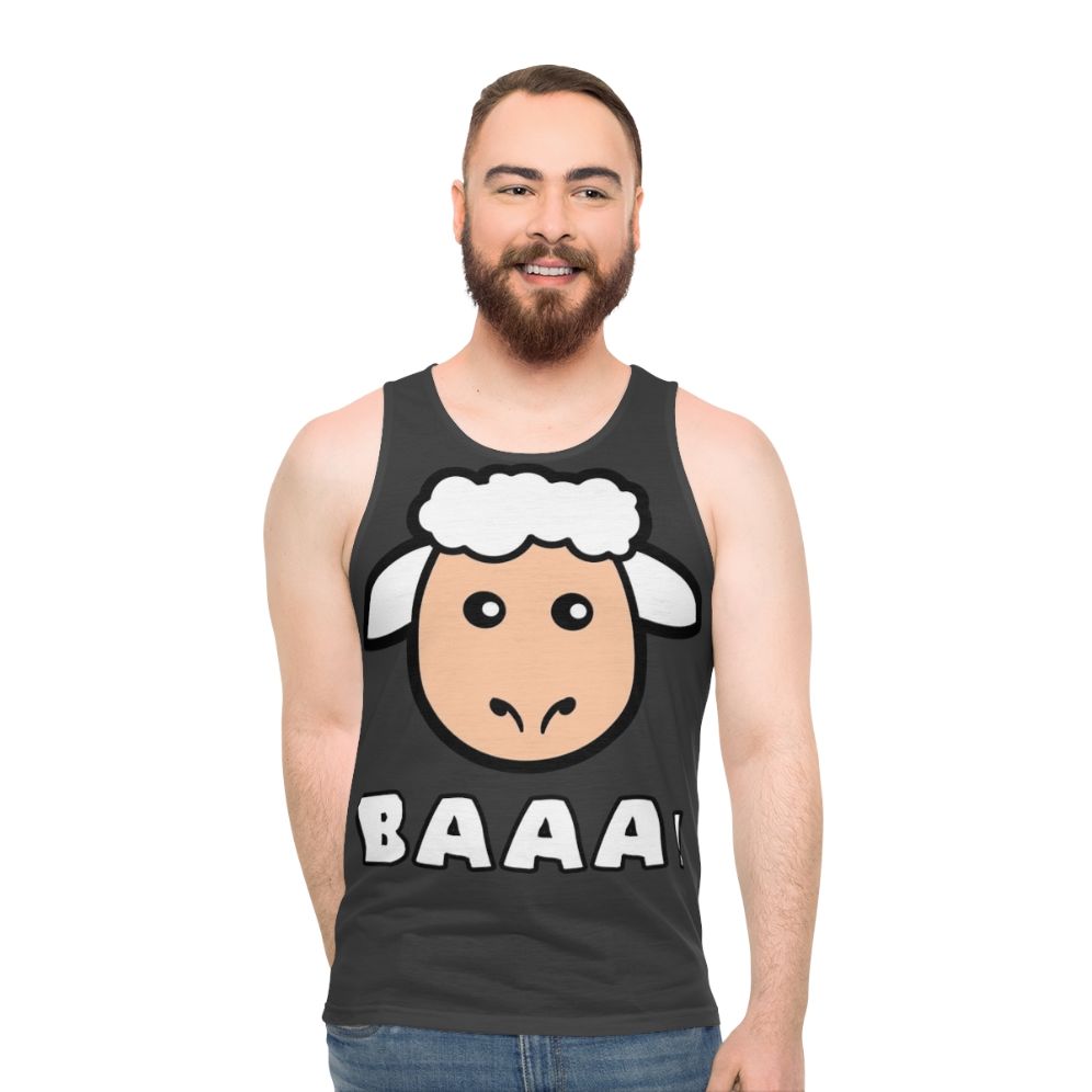 Unisex tank top featuring a colorful and abstract design of legendary sheep animals - men