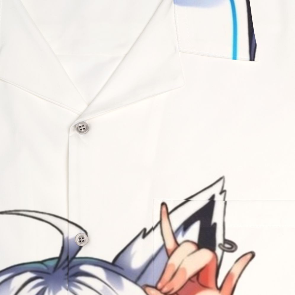 Shirakami Fubuki Hololive VTuber Hawaiian Shirt - Detail