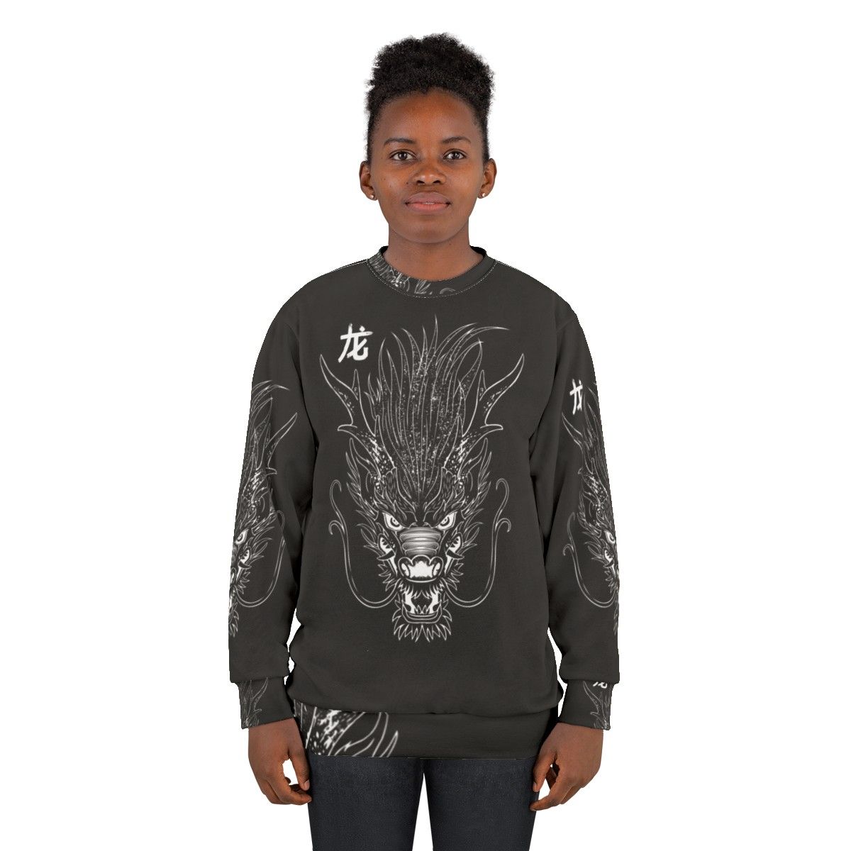 Oriental dragon symbol sweatshirt - women