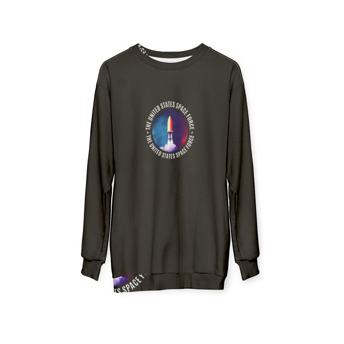 Colorful Space Force Rocket Logo Sweatshirt - hanging