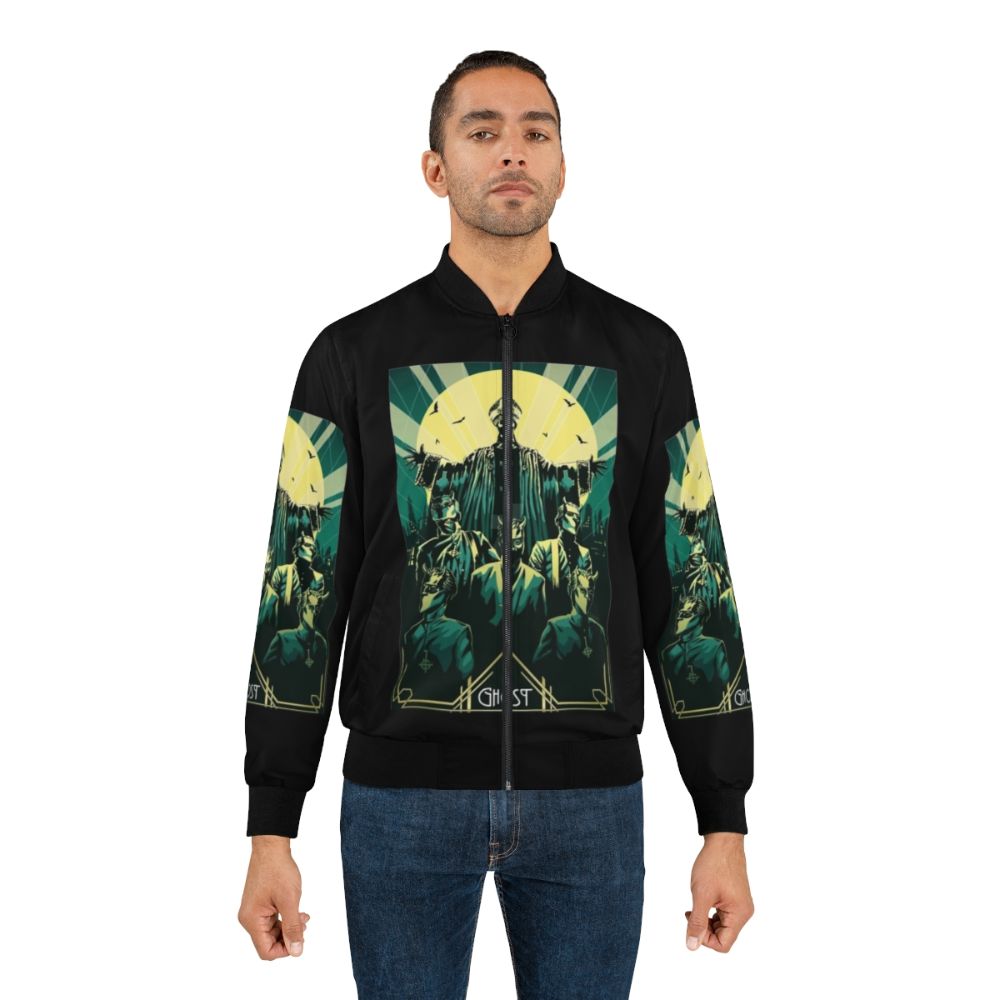 Black bomber jacket with skull print design - Lifestyle