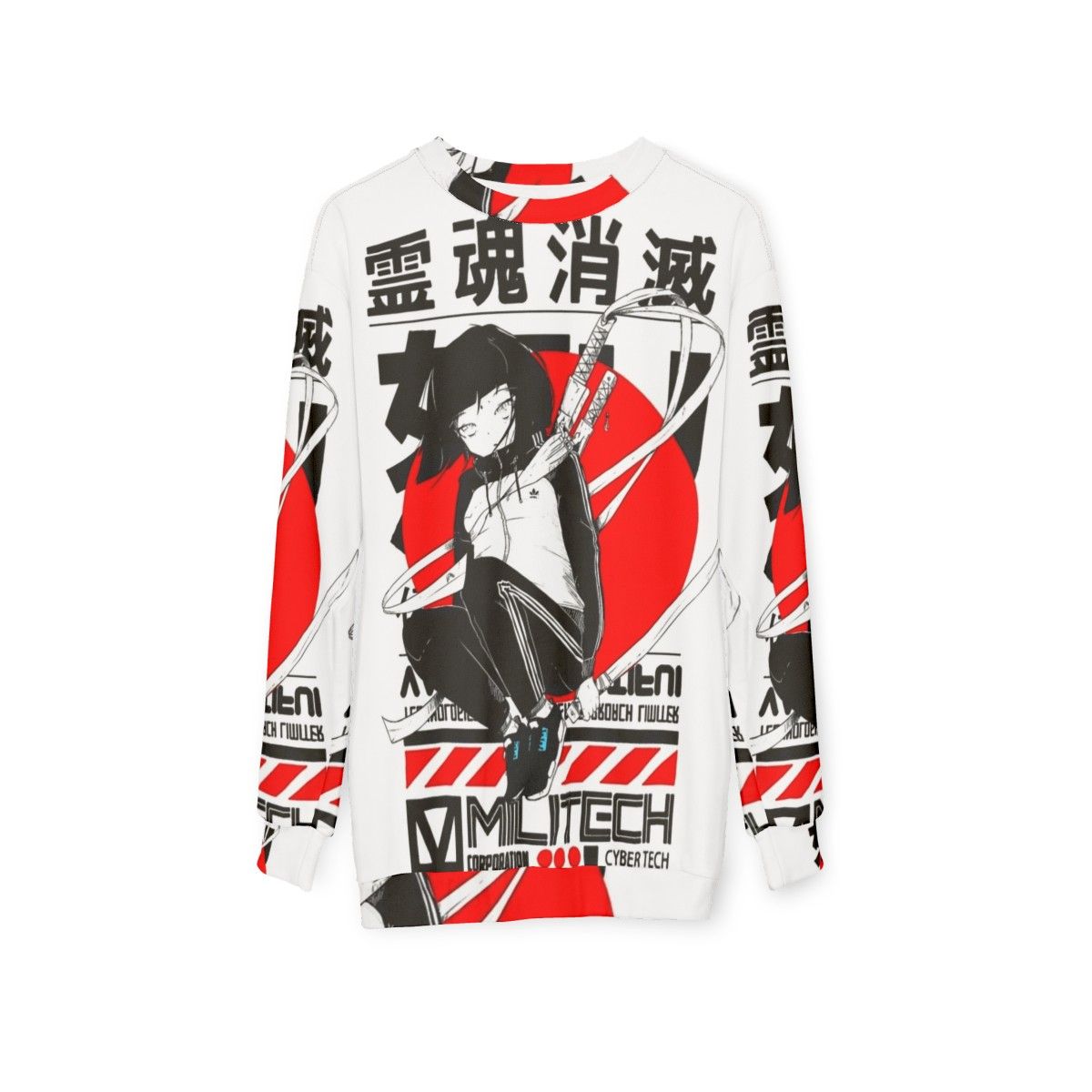 Japanese fashion urban cyberpunk style sweatshirt - hanging