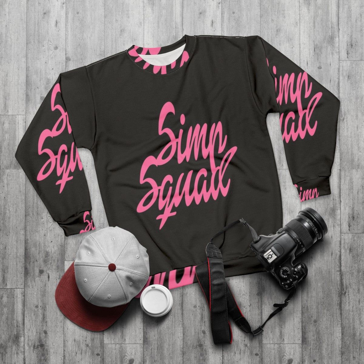 Pink Simp Squad Castlevania Netflix Sweatshirt - flat lay