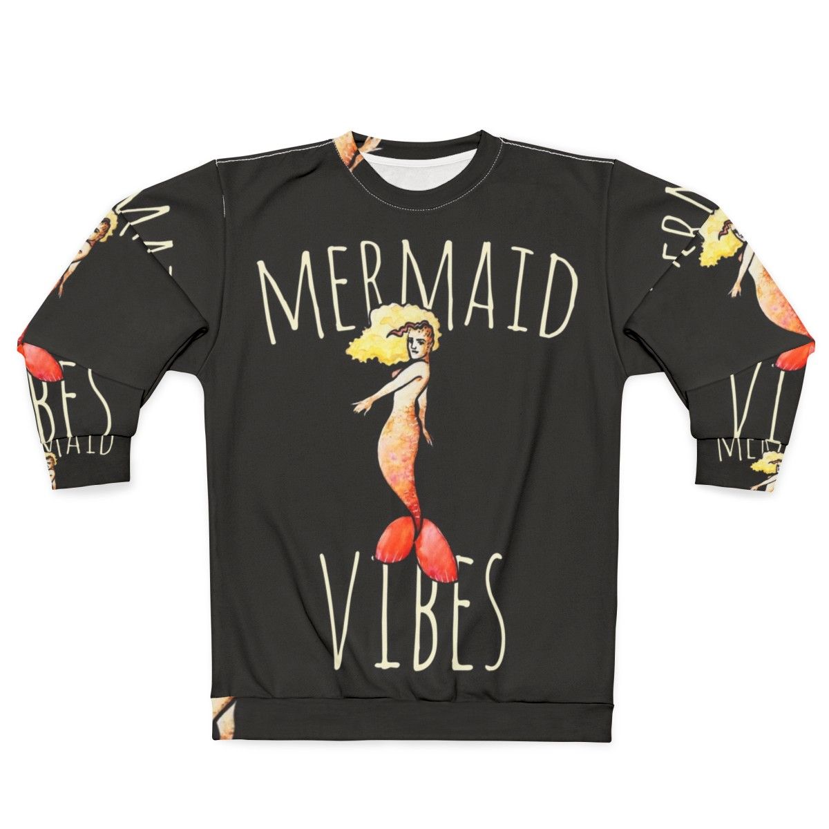 Mermaid-inspired sweatshirt with ocean-themed graphics