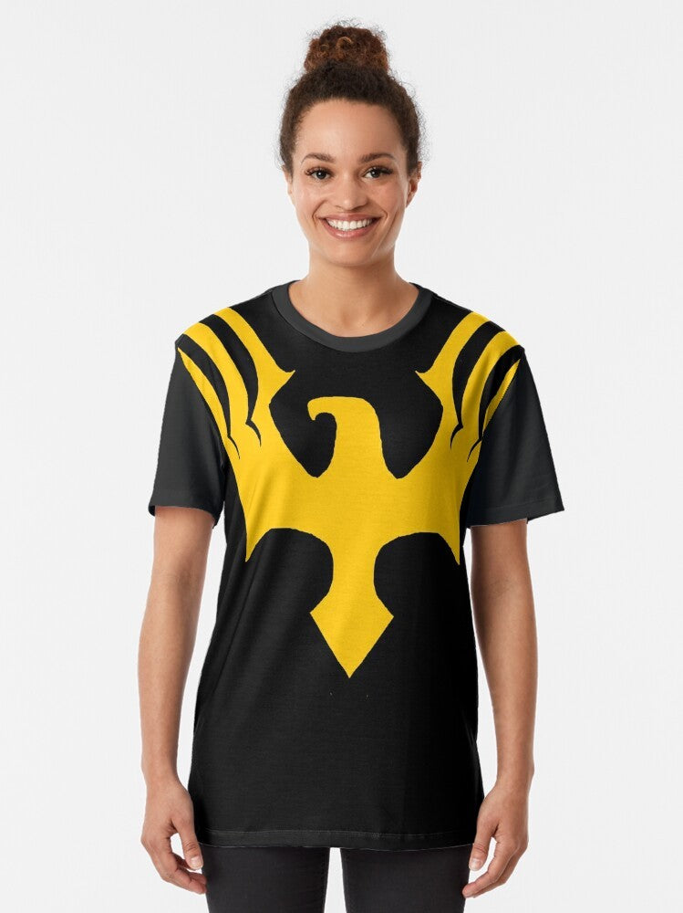 Quentin Quire Phoenix Future Version Graphic T-Shirt with Marvel X-Men Superhero Design - Women