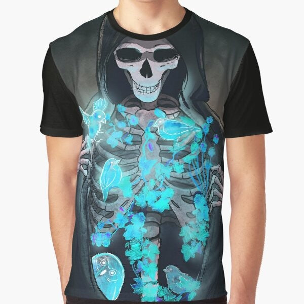 Dark graphic t-shirt with gothic design featuring a reaper, souls, and supernatural elements