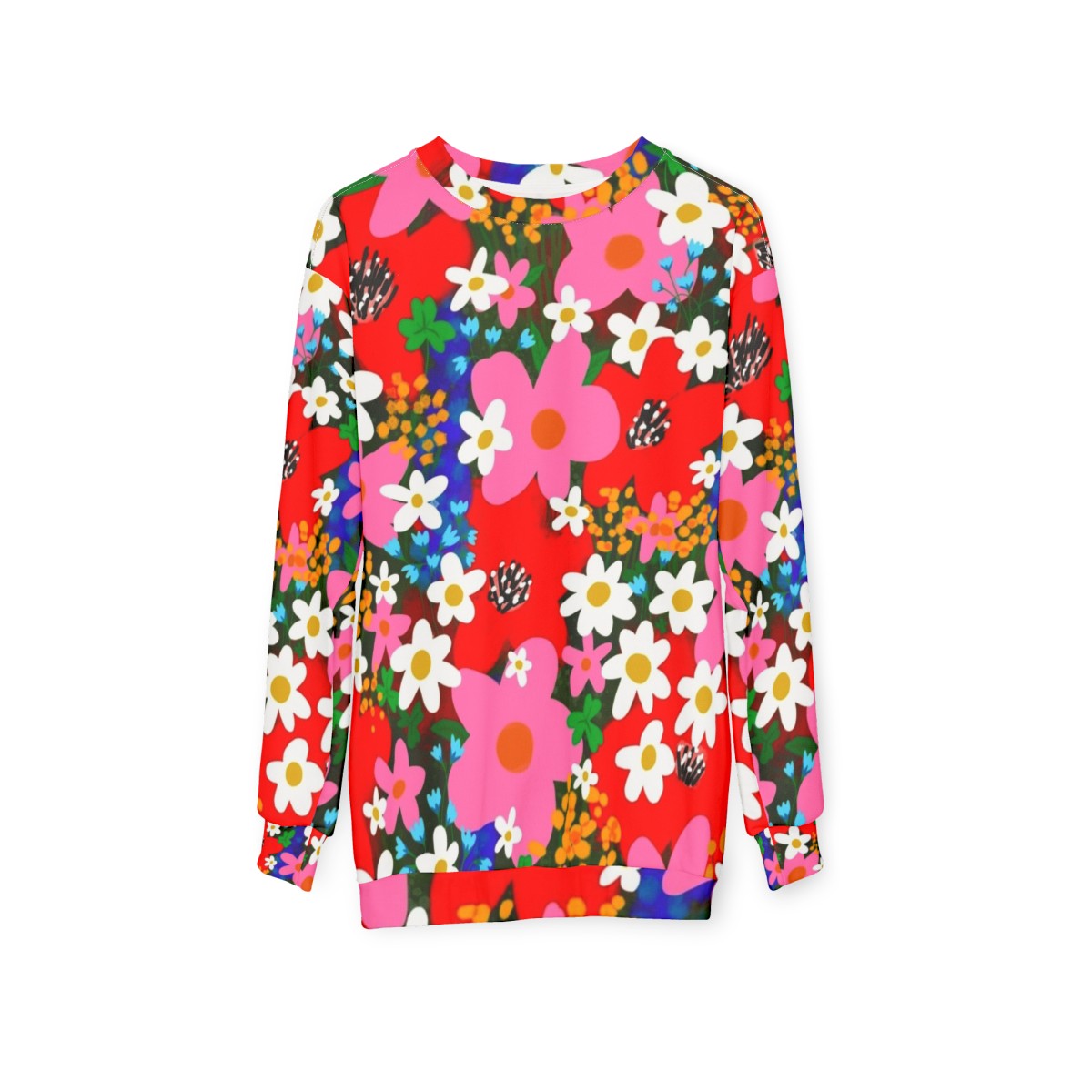 Flower Power Floral Sweatshirt - hanging