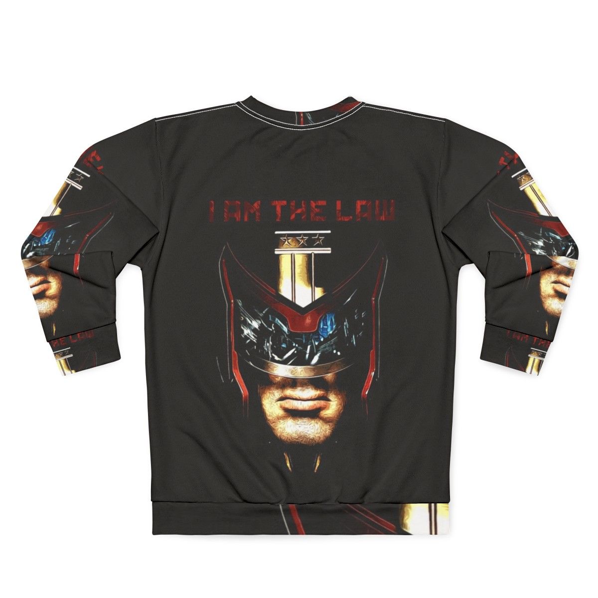 "I Am The Law" futuristic sci-fi themed sweatshirt - Back